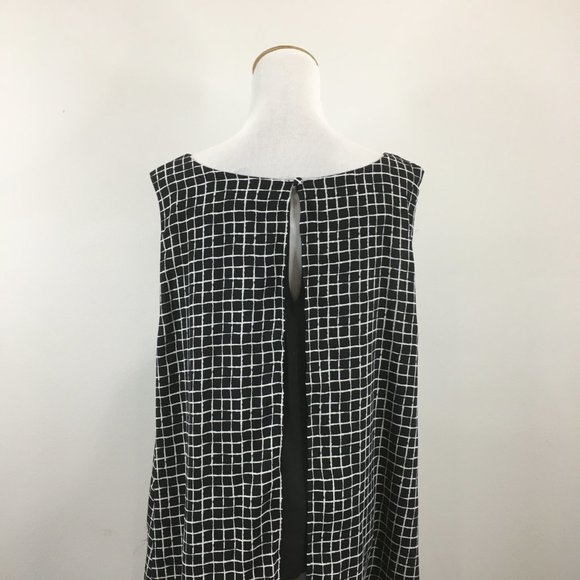 NWT TORRID Black White Grid Print 2 Ply High Low Hem Layer Tank Top - Picture 9 of 10